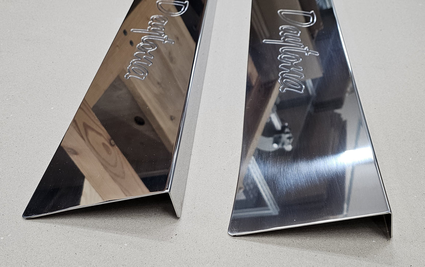 Factory Five Daytona Coupe Gen III Polished Stainless Steel Door Sill Set with CNC Milled Daytona Script (Driver & Passenger)