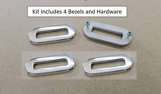 Factory Five MK5 2" Seat Belt Bezel Kit with Hidden Fasteners (Set of 4), Polished