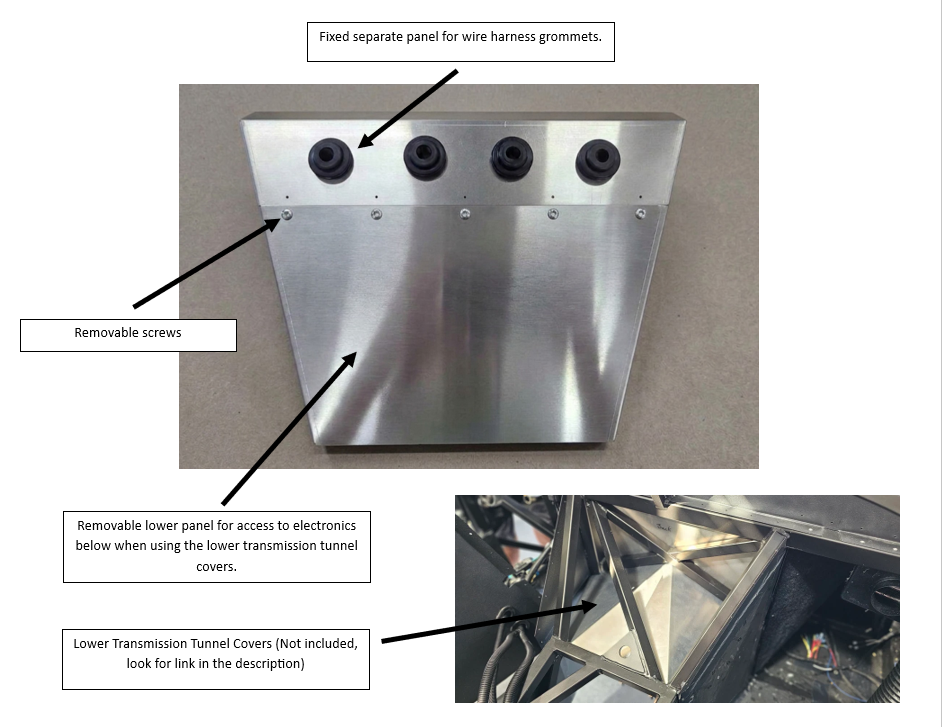 Split Upper Transmission Tunnel Cover, Factory Five Daytona Coupe Gen III and MK5 Roadster