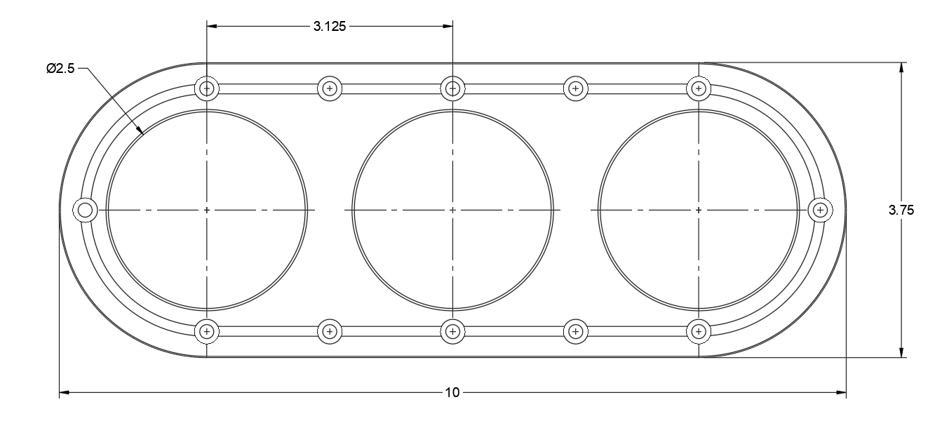Factory Five Triple Reservoir Polished Bezel