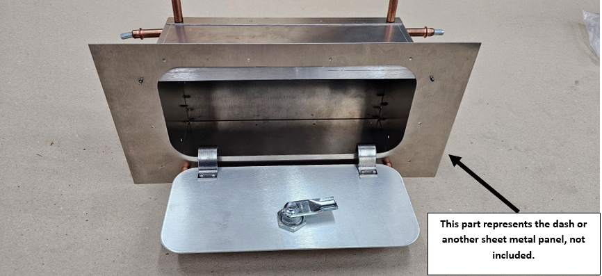 Sheet Metal Glove Box / Storage Box Kit - Adjustable Depth with Chrome Locking Cam Latch